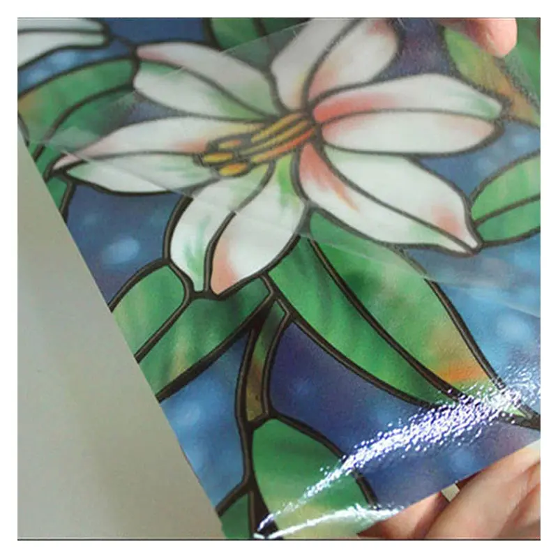 BDF 1CGB Window Film Floral Stained Glass Non-Adhesive Static Cling - Image 4