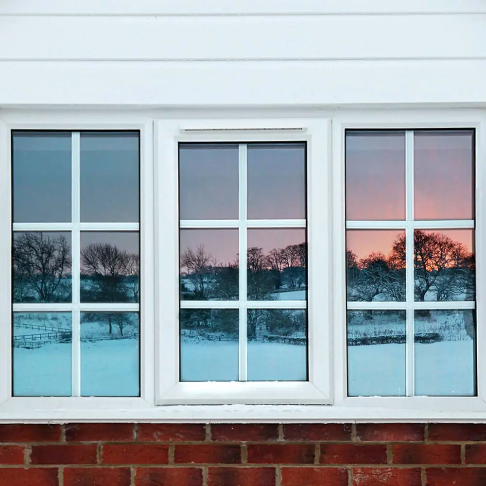 BDF 1SBK Window Film Static Cling Heat Rejection and Daytime Privacy Silver & Black - Image 3