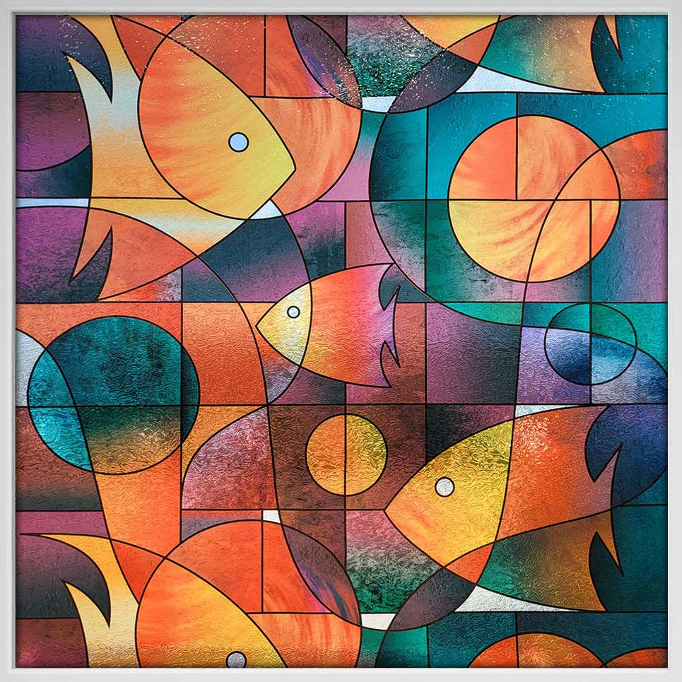 BDF 3FSH Window Film Fish Stained Glass