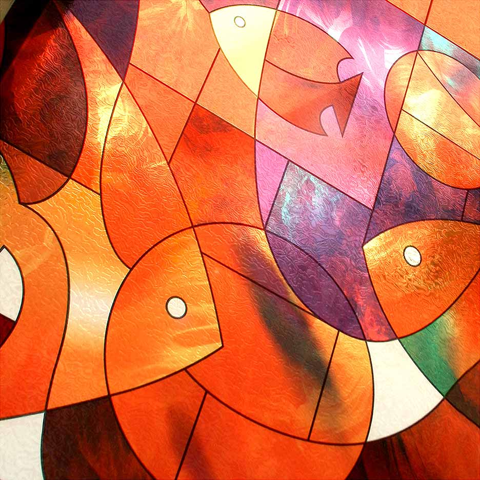 BDF 3FSH Window Film Fish Stained Glass - Image 5