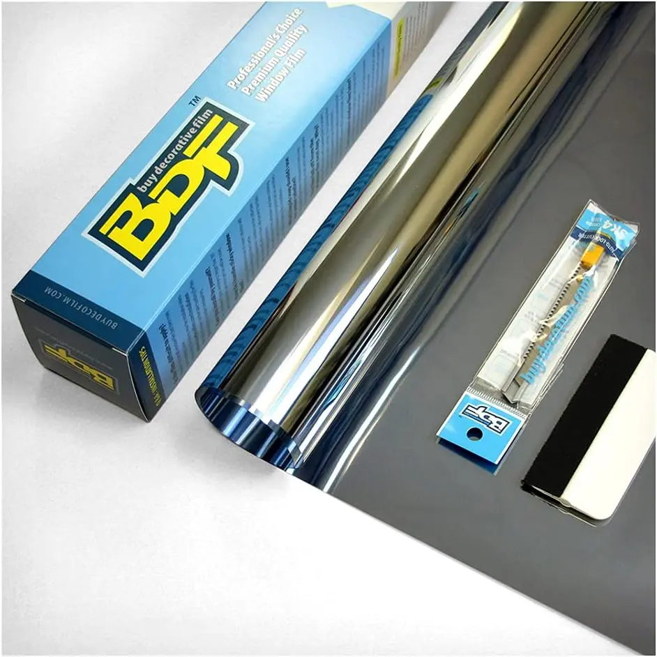 BDF S03 Window Film Highly Reflective Mirror Daytime Privacy and Sun Control Silver (Extremely Dark) - Image 6